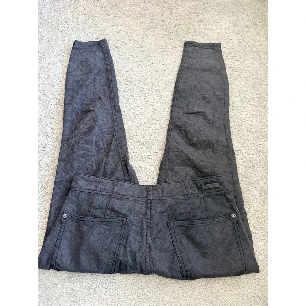 Pilcro Anthropologie Floral Jacquard High Rise Skinny Jeans Grey Button Fly 26.5 - Picture 4 of 7